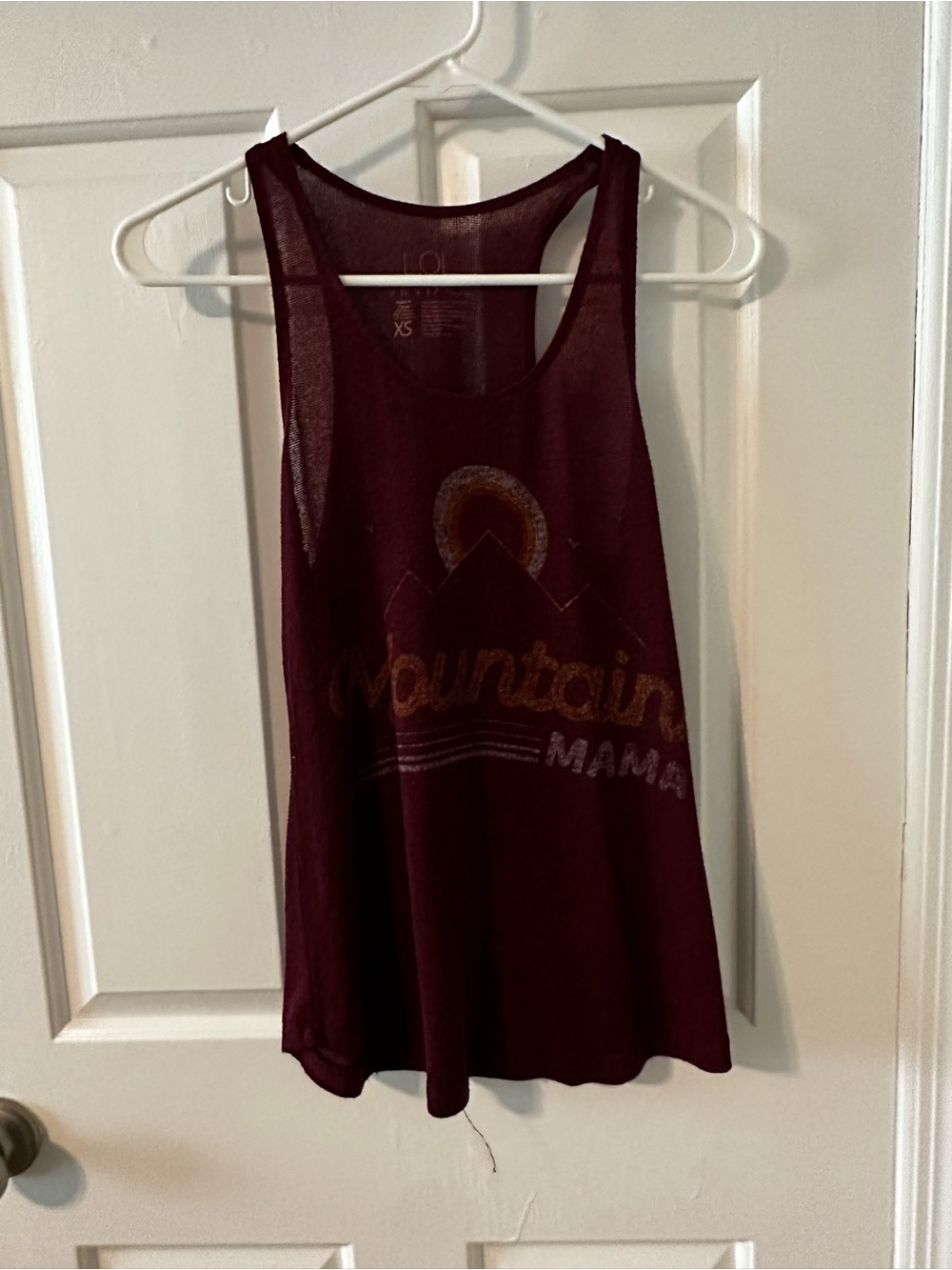 Vintage Burgundy Graphic Mountain Mama Tank Top